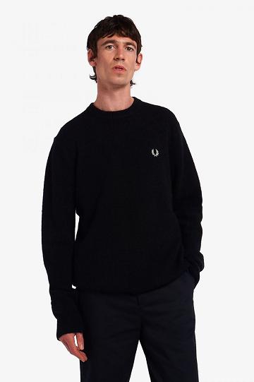 Black Fred Perry Alpaca Blend Jumper Men's Knitwear | PH 1277DFMN